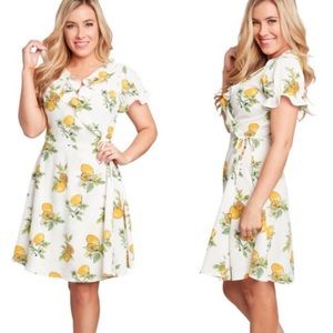 Eva Rose Kiera Lemon Wrap Dress